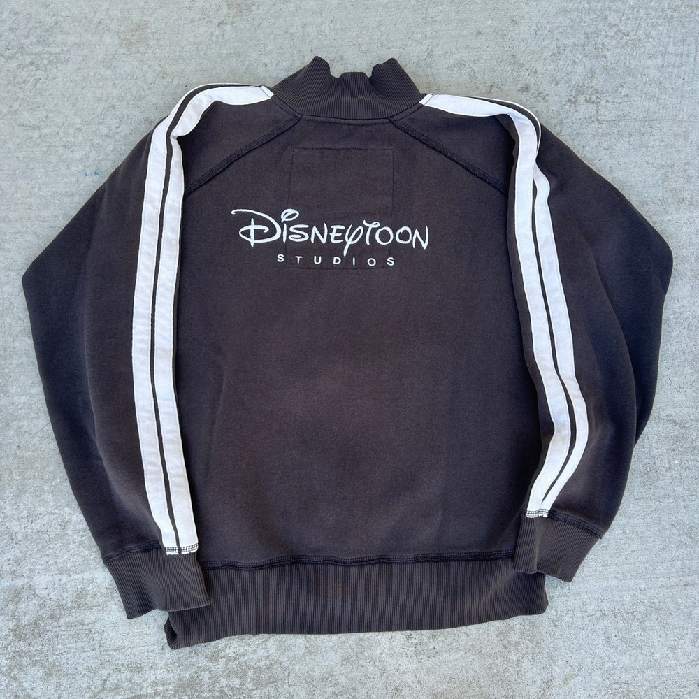 Disneytoon Studios Crew Zip Up Sweatshirt Small Black J. America Vintage RARE